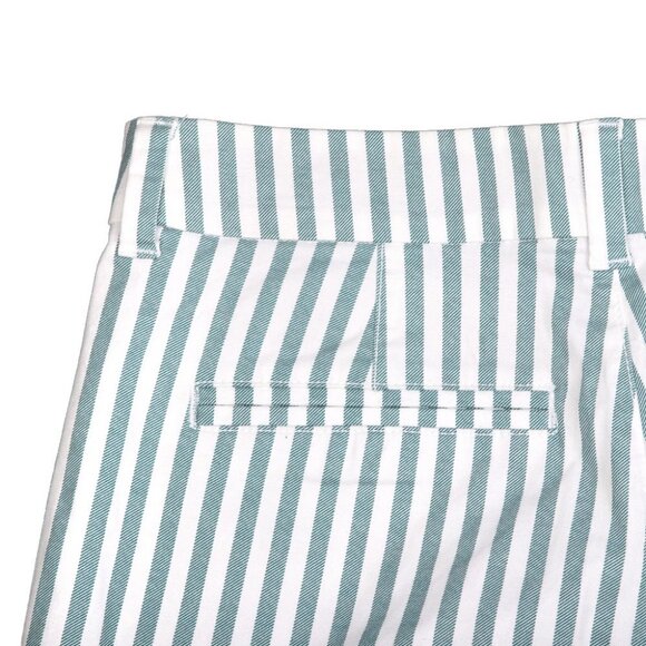 Old Navy Everyday Short Striped High Rise Stretch Cotton White Teal Green - Picture 4 of 7